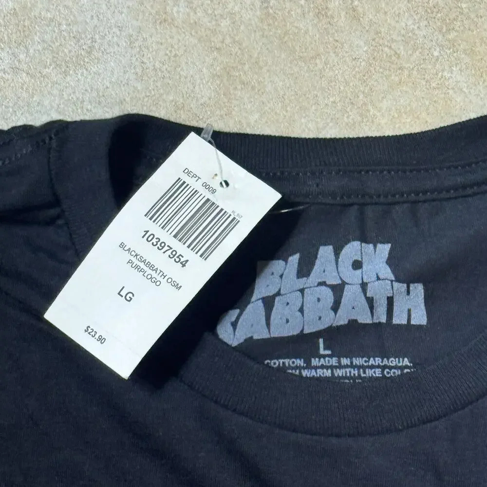 Black Sabbath Purple Logo T-Shirt Size LARGE New With Tags
